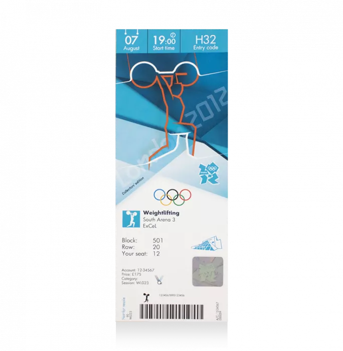 Icons UNSIGNED London 2012 Olympics Ticket: Weightlifting August 7th