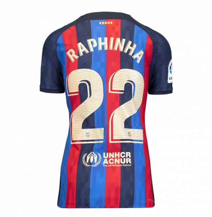Icons UNSIGNED MATCH WORN Raphinha FC Barcelona 2022-23 Home Shirt: Worn Vs Sevilla