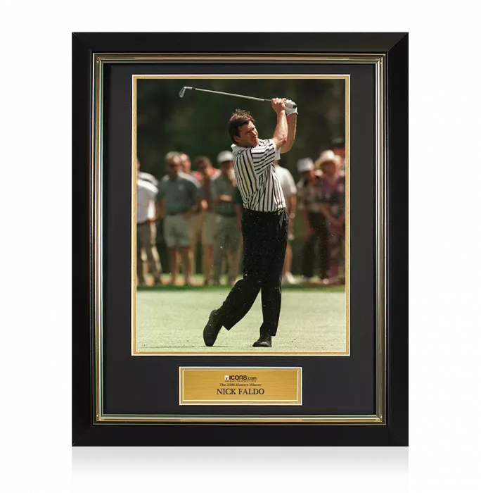 Icons UNSIGNED Nick Faldo Masters Trophy Framed Photo - The 1996 Masters Winner