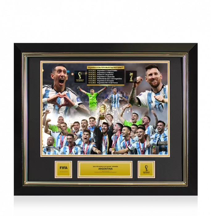 icons UNSIGNED Official 2022 FIFA World Cup™ Framed Argentina Montage Print: 2022 Winners