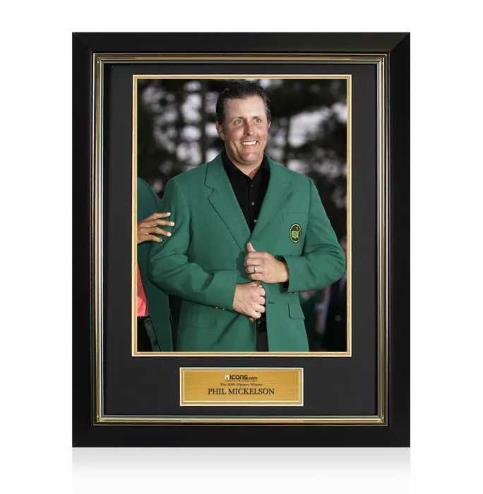 icons UNSIGNED Phil Mickelson Masters Trophy Framed Photo - The 2006 Masters Winner