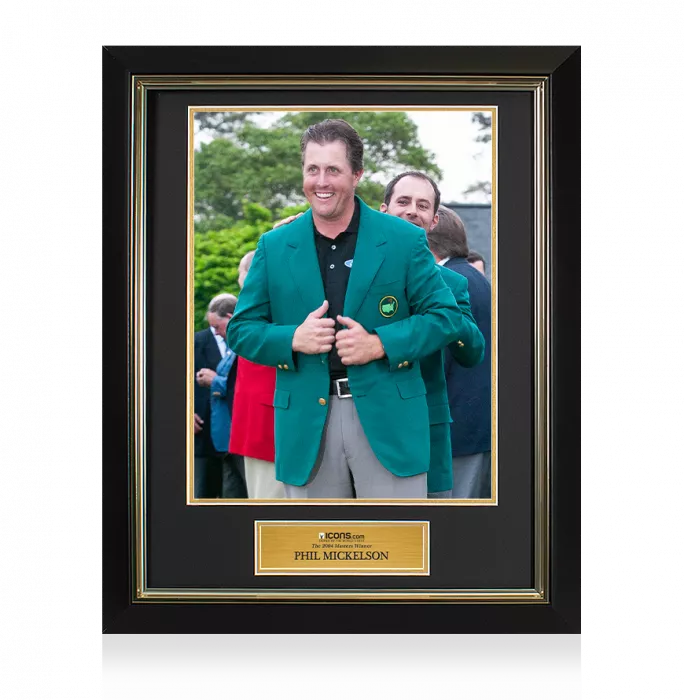 Icons UNSIGNED Phil Mickelson Masters Trophy Framed Photo - The 2004 Masters Winner