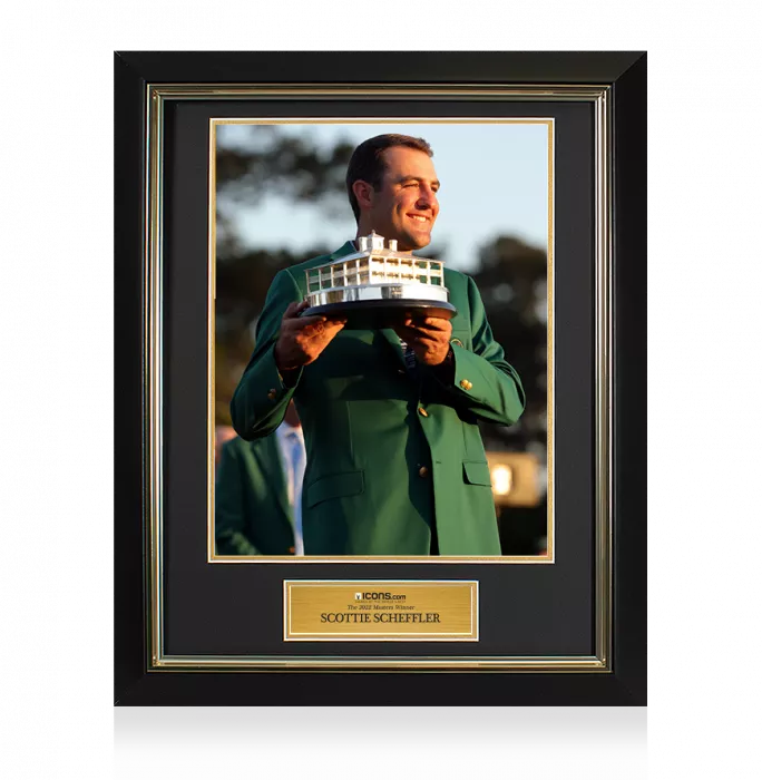 Icons UNSIGNED Scottie Scheffler Masters Trophy Framed Photo - The 2022 Masters Winner