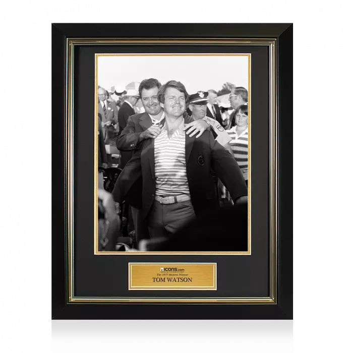 Icons UNSIGNED Tom Watson Masters Trophy Framed Photo - The 1977 Masters Winner