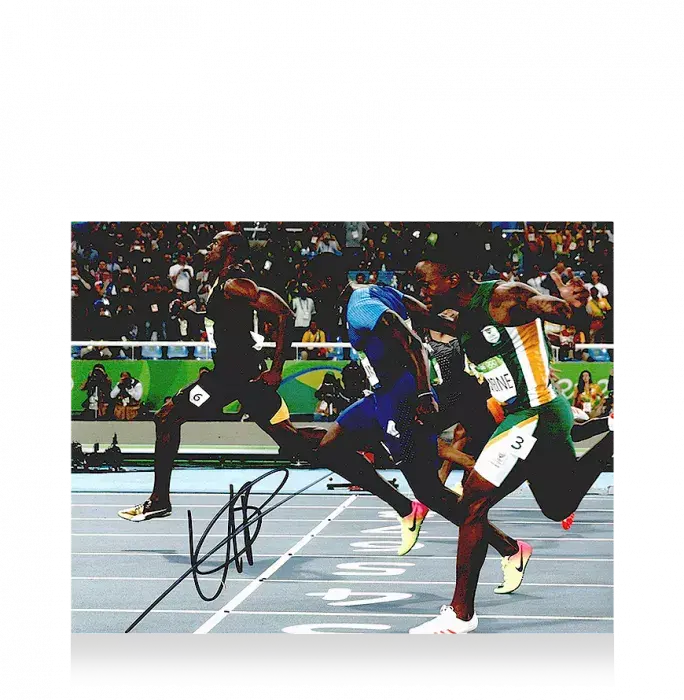 icons Usain Bolt Signed Photo: Rio 2016 Olympic 100m Gold