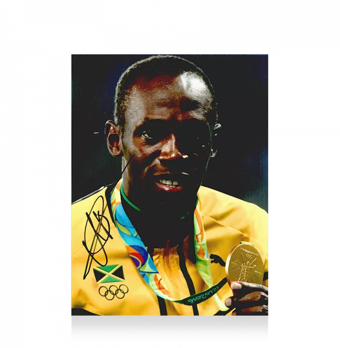 icons Usain Bolt Signed Photo: Rio 2016 Olympic Gold