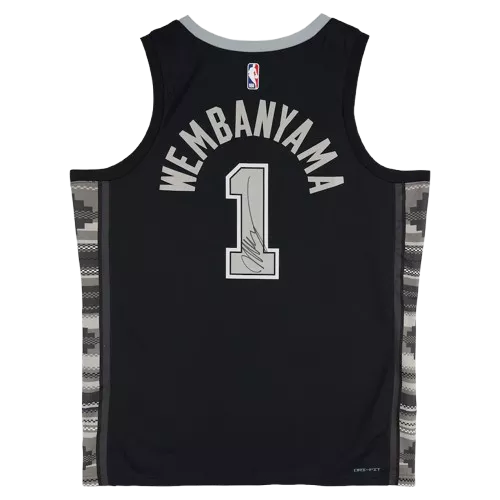 Icons Victor Wembanyama Signed And Framed San Antonio Spurs Black Jordan Brand Statement Edition Swingman Jersey