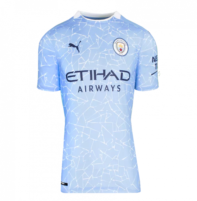 Icons Vincent Kompany Back Signed Manchester City 2020-21 Home Shirt In Deluxe Packaging