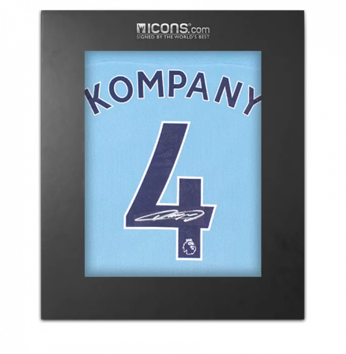 icons Vincent Kompany Back Signed Manchester City 2020-21 Home Shirt In Deluxe Packaging