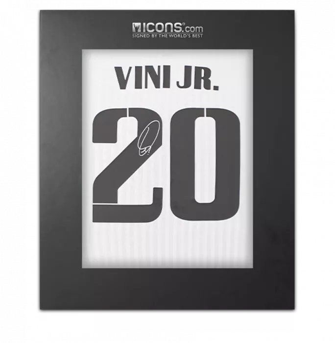 icons Vinicius Jr Back Signed Real Madrid Icon Shirt In Deluxe Packaging