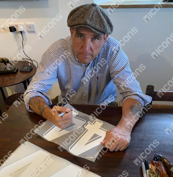 Icons Vinnie Jones Back Signed Modern AFC Wimbledon Shirt In Hero Frame: Option 1