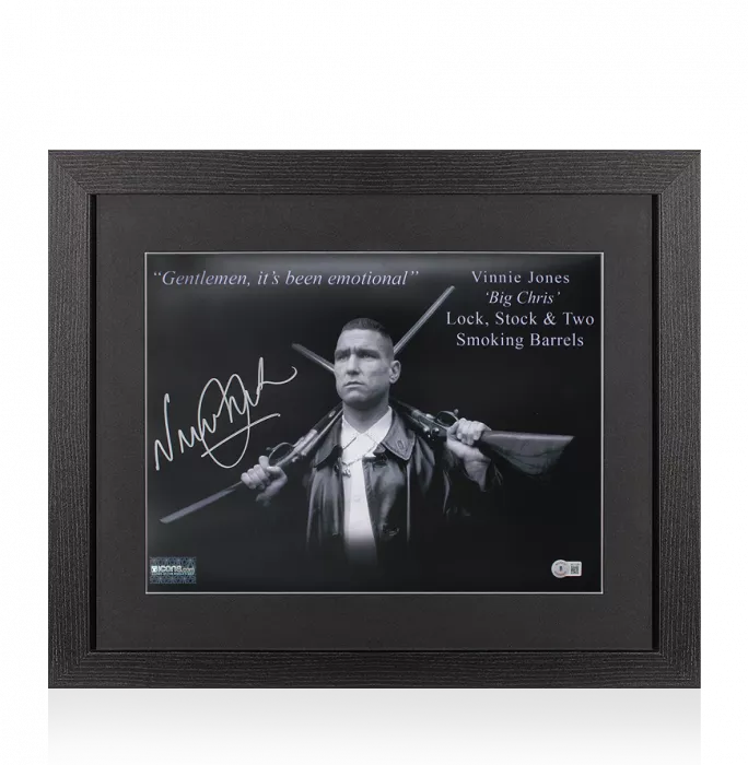 icons Vinnie Jones Signed Photo In Black Wooden Frame: Lock Stock And Two Smoking Barrels