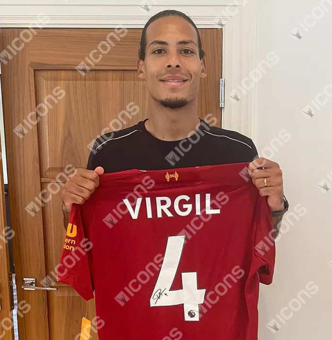 Icons Virgil Van Dijk Back Signed Liverpool 2019-20 Home Shirt In Classic Frame