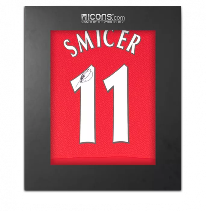 icons Vladimir Smicer Back Signed Liverpool 2005 Home Shirt In Deluxe Packaging