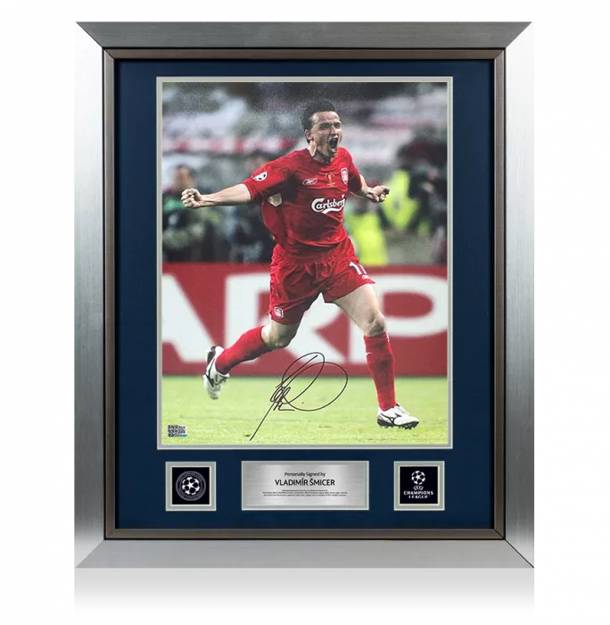 Icons Vladimir Smicer Official UEFA Champions League Signed And Framed Liverpool Photo: 2005 UEFA Champions League Winner