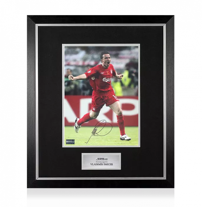 Icons Vladimir Smicer Signed Liverpool Photo In Premium Photo Frame: 2005 UEFA Champions League Winner