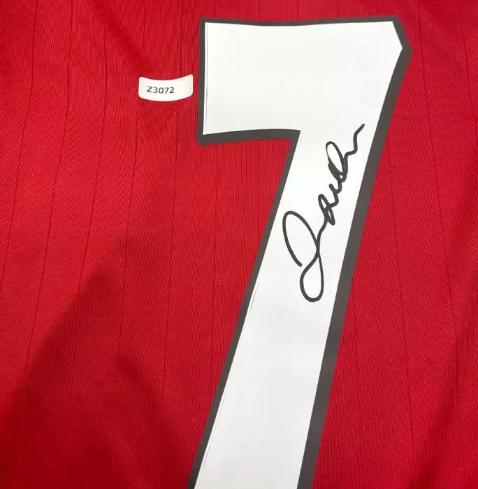 Icons WAREHOUSE SECONDS David Beckham Back Signed Manchester United 2022-23 Home Shirt With Fan Style Number - Grade A