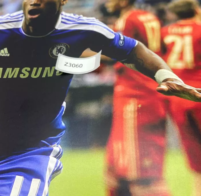 Icons WAREHOUSE SECONDS Didier Drogba Signed Chelsea Photo: UEFA Champions League Final Goal - Grade B