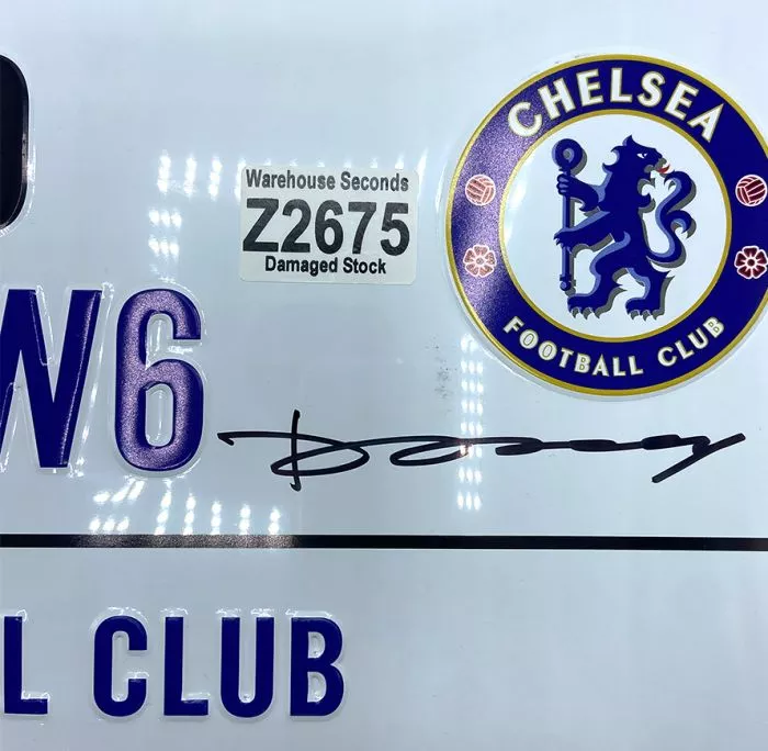 Icons WAREHOUSE SECONDS Didier Drogba Signed Stamford Bridge Roadsign GRADE A