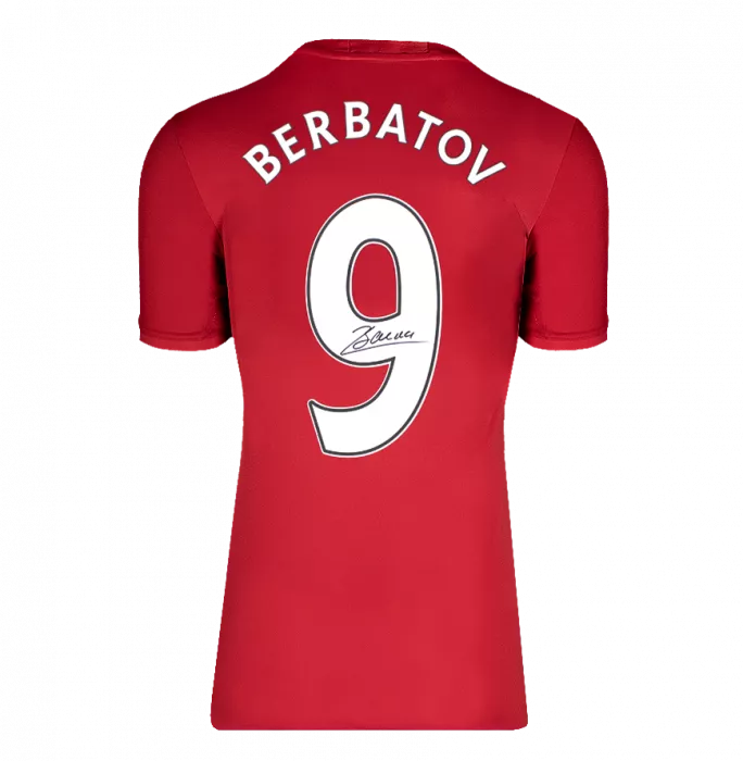 icons WAREHOUSE SECONDS Dimitar Berbatov Back Signed Manchester United 2016-17 Home Shirt - Grade A
