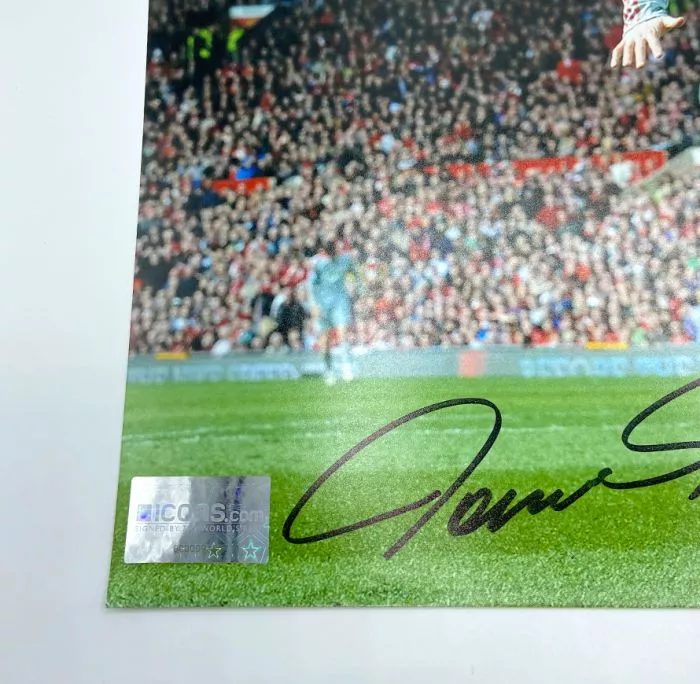 Icons WAREHOUSE SECONDS Fernando Torres Signed Liverpool FC Photo: Goal Vs Manchester United - Grade B