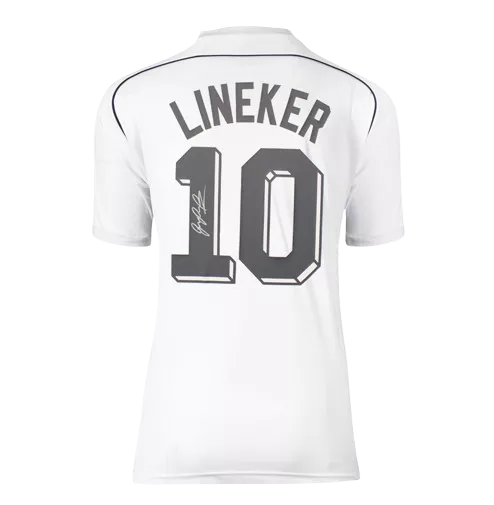 Icons WAREHOUSE SECONDS Gary Lineker Back Signed Tottenham Hotspur 1986 Home Shirt Grade B