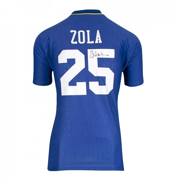 icons WAREHOUSE SECONDS Gianfranco Zola Signed Chelsea Shirt - 1997 FA Cup Final Grade C