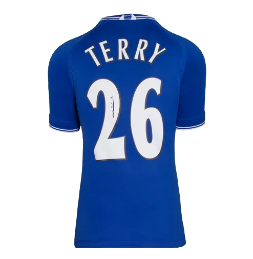 icons WAREHOUSE SECONDS John Terry Chelsea FC Back Signed 1999-01 Home Shirt - Grade B