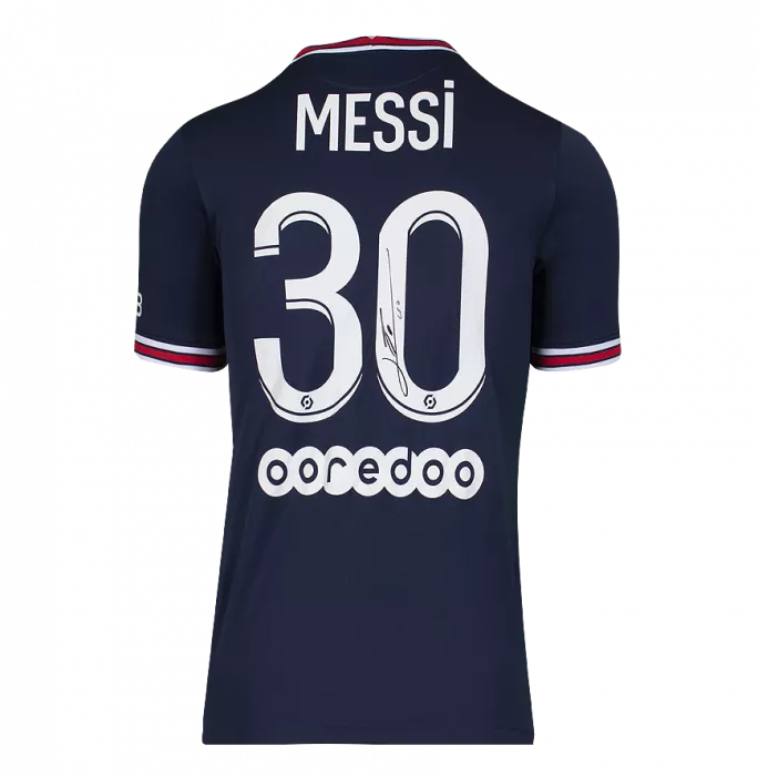Icons WAREHOUSE SECONDS Lionel Messi Back Signed Paris Saint-Germain 2021-22 Home Shirt - Grade B