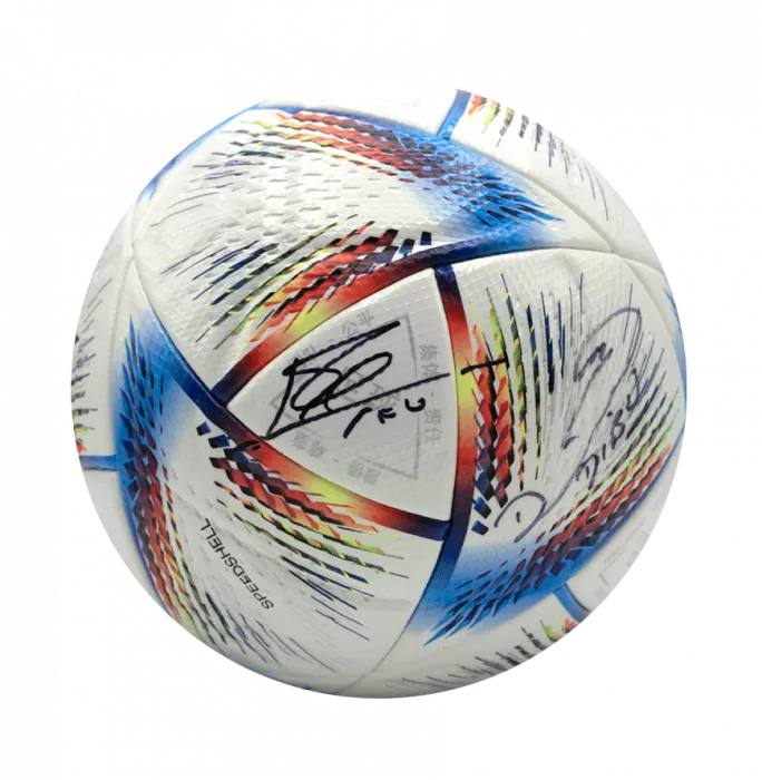icons WAREHOUSE SECONDS Lionel Messi & Emiliano Martinez Dual Signed Adidas Rihla Pro Football - Grade A