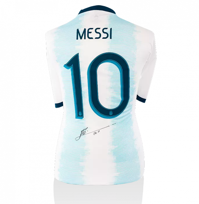 Icons WAREHOUSE SECONDS Lionel Messi Official Back Signed Argentina 2019 Home Shirt - Grade A