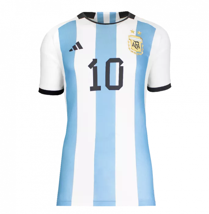 Icons WAREHOUSE SECONDS Lionel Messi Official Back Signed Argentina 2022 Home Shirt (2 Star) - Grade A