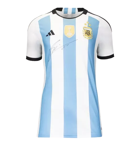 icons WAREHOUSE SECONDS Lionel Messi Official Front Signed Argentina 2022-23 Home Shirt - GRADE A