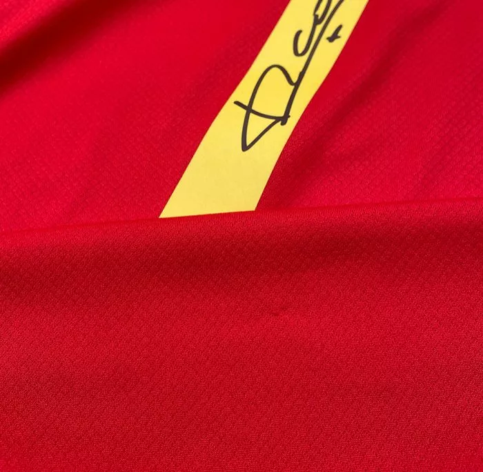 Icons WAREHOUSE SECONDS Luis Figo Back Signed Portugal Modern Home Shirt - Grade A