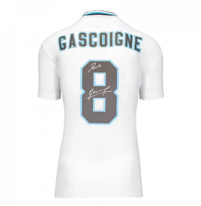 Icons WAREHOUSE SECONDS Paul Gascoigne Back Signed England 1996 Home Shirt - Grade A