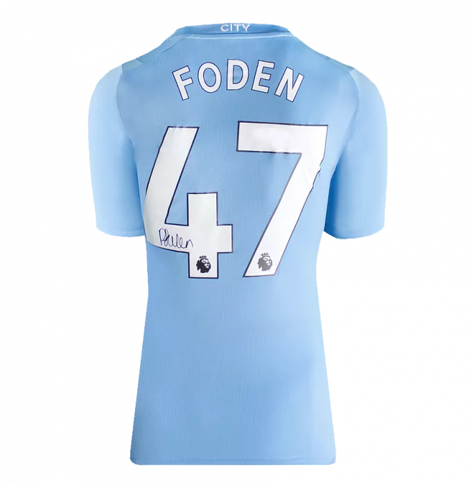 Icons WAREHOUSE SECONDS Phil Foden Back Signed Manchester City 2023-24 Home Shirt GRADE B
