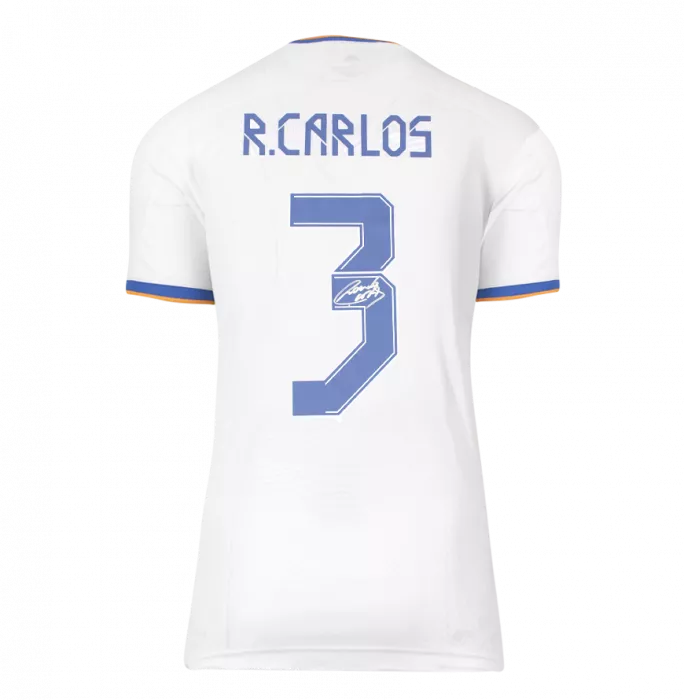 icons WAREHOUSE SECONDS Roberto Carlos Back Signed Real Madrid 2021-22 Home Shirt - Grade C