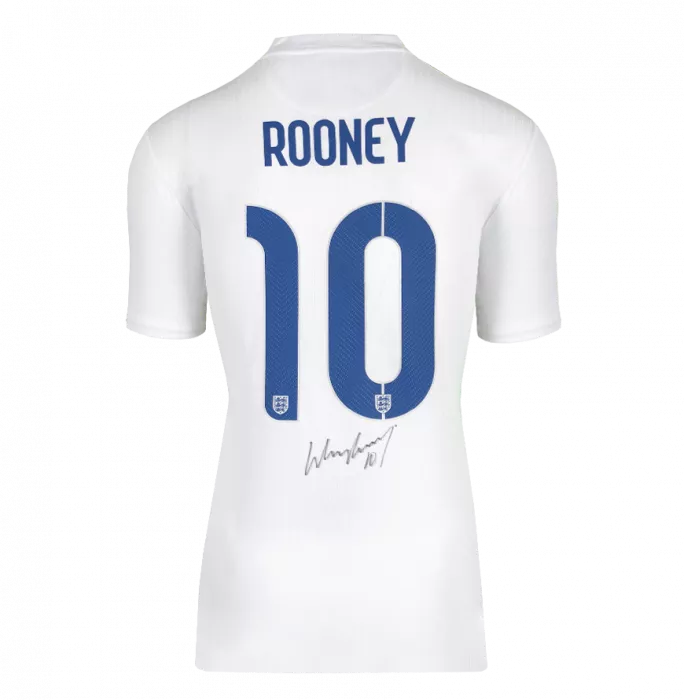 icons WAREHOUSE SECONDS Wayne Rooney Back Signed England 2014-15 Home Shirt - Grade A