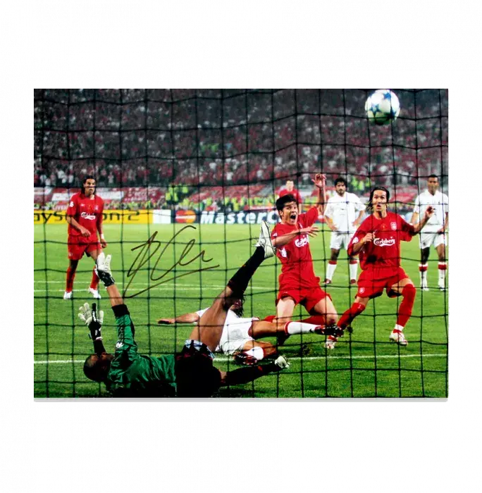 icons WAREHOUSE SECONDS Xabi Alonso Signed Liverpool Photo - UEFA Champions League Final Goal GRADE B