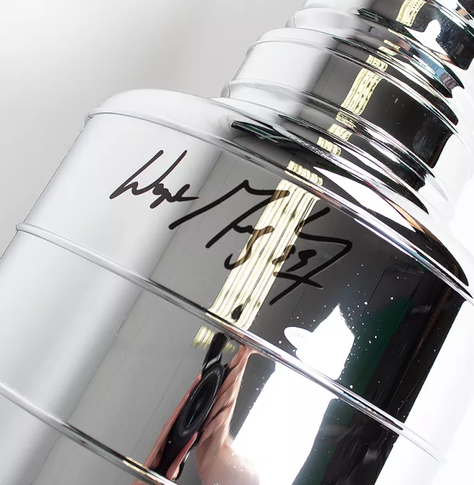 Icons Wayne Gretzky Signed Replica Stanley Cup Trophy