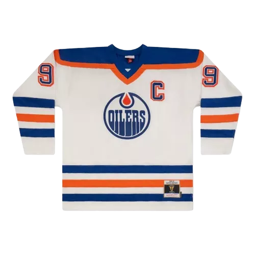 Icons Wayne Gretzky Signed Vintage Throwback White Mitchell & Ness 1986-1987 Edmonton Oilers Jersey