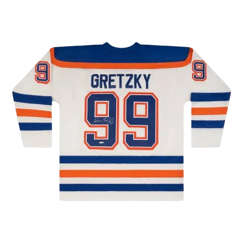 Icons Wayne Gretzky Signed Vintage Throwback White Mitchell & Ness 1986-1987 Edmonton Oilers Jersey