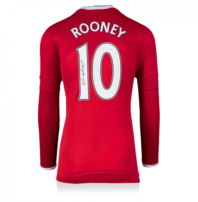 icons Wayne Rooney Back Signed Manchester United 2015-16 Home Shirt With Fan Style Numbers