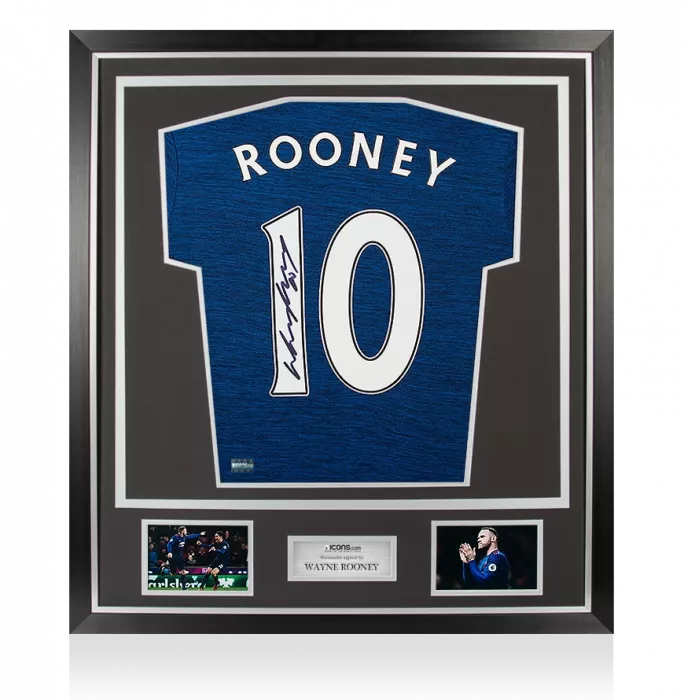 Icons Wayne Rooney Back Signed Manchester United 2016-17 Third Shirt In Classic Frame