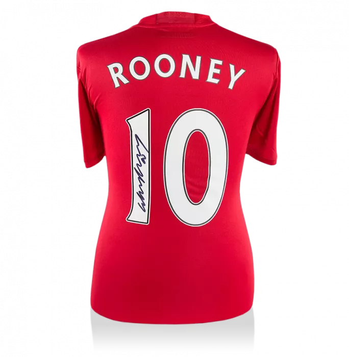 icons Wayne Rooney Back Signed Manchester United 2016-17 Home Shirt With Fan Style Numbers