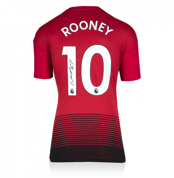Icons Wayne Rooney Back Signed Manchester United 2018-19 Home Shirt