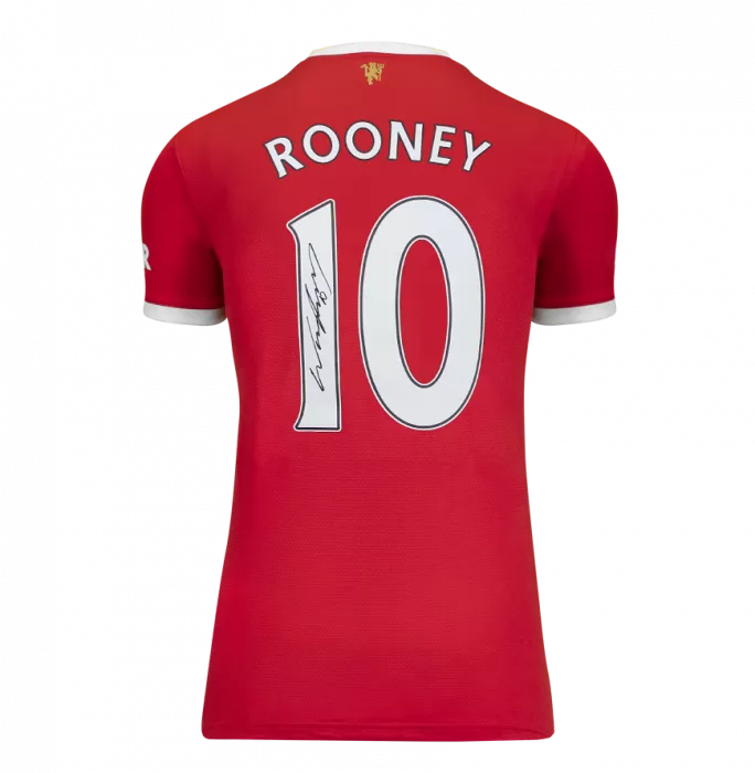 Icons Wayne Rooney Back Signed Manchester United 2021-22 Home Shirt In Hero Frame: Option 1