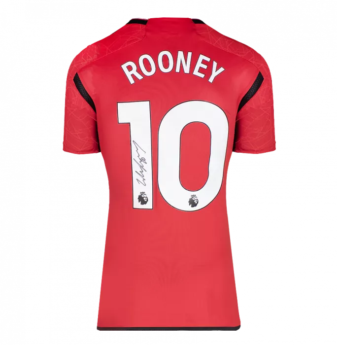 Icons Wayne Rooney Back Signed Manchester United 2023-24 Home Shirt In Classic Frame