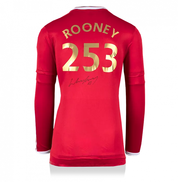 Icons Wayne Rooney Back Signed Manchester United Home Shirt: 253 Goals Special Edition
