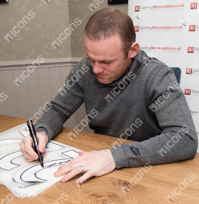 Icons Wayne Rooney Back Signed Manchester United Home Shirt In Classic Frame: Record Goalscorer Special Edition